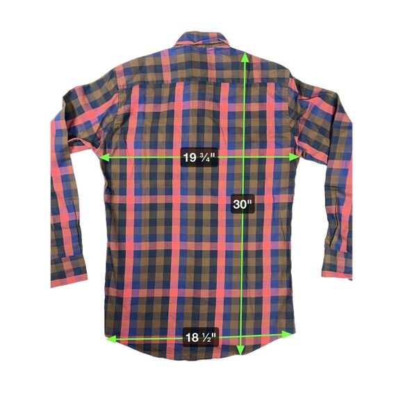 Levi's Men's Plaid Flannel Shirt M Long Sleeve Green Red Check Casual Button Up - Picture 7 of 7